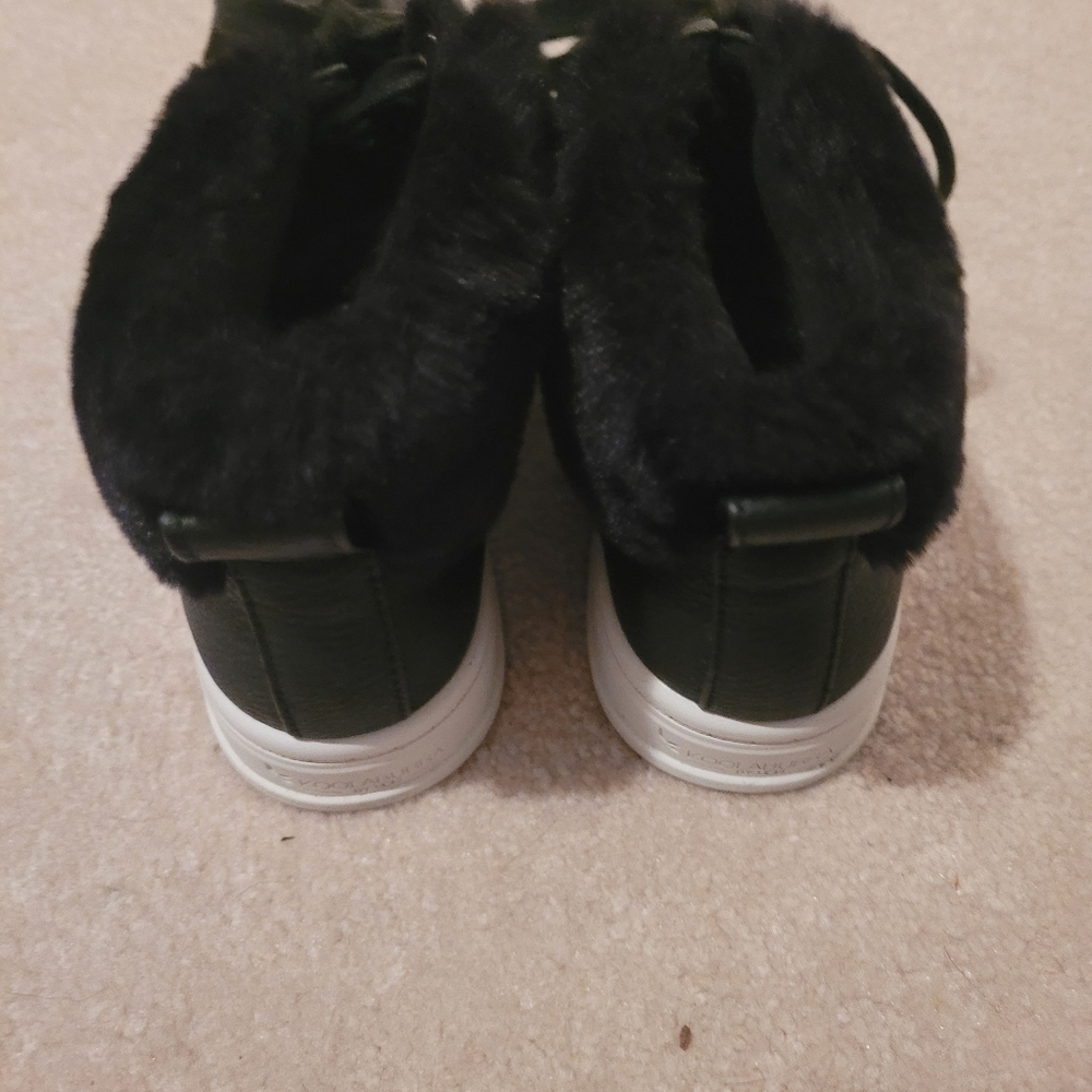Koolaburra Black Lace Up Boots with Black Fur - Picture 4 of 5